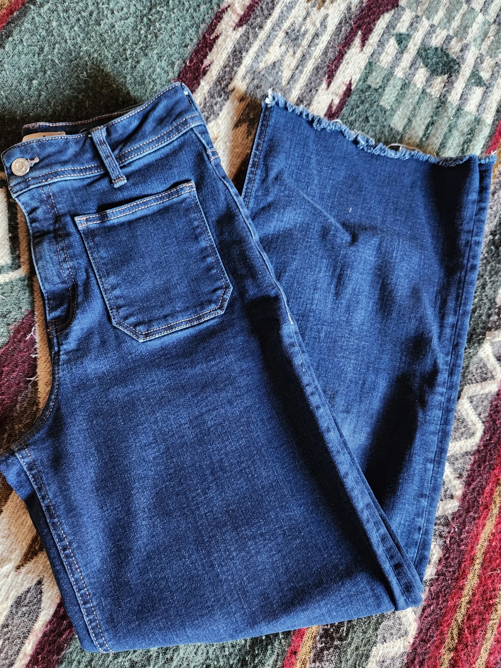 Mavi Dark Blue Wide Leg High-Rise Jeans
